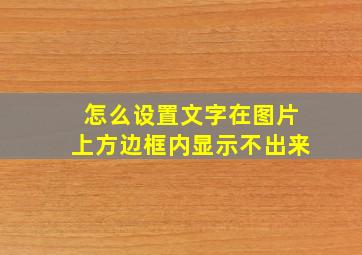 怎么设置文字在图片上方边框内显示不出来