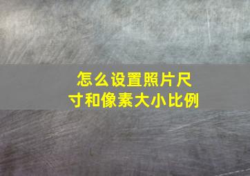 怎么设置照片尺寸和像素大小比例