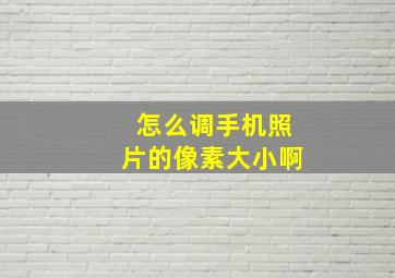 怎么调手机照片的像素大小啊