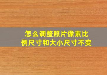 怎么调整照片像素比例尺寸和大小尺寸不变