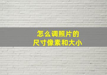 怎么调照片的尺寸像素和大小