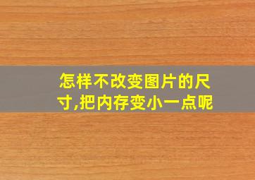 怎样不改变图片的尺寸,把内存变小一点呢