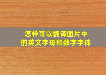 怎样可以翻译图片中的英文字母和数字字体