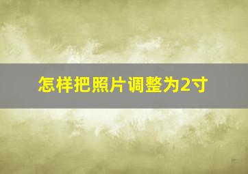 怎样把照片调整为2寸