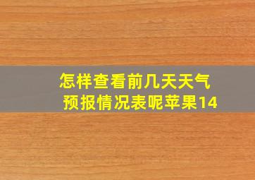 怎样查看前几天天气预报情况表呢苹果14