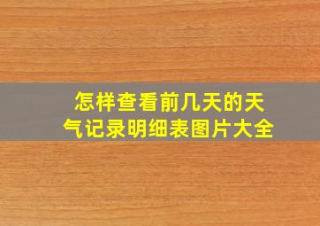 怎样查看前几天的天气记录明细表图片大全