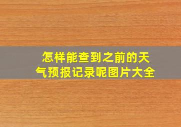 怎样能查到之前的天气预报记录呢图片大全