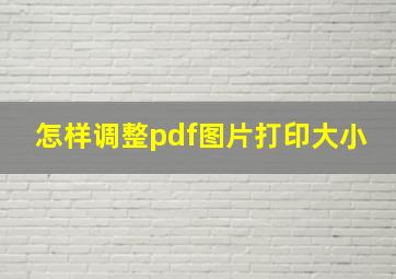 怎样调整pdf图片打印大小