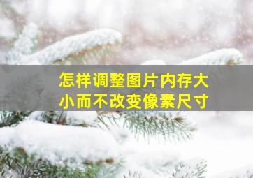 怎样调整图片内存大小而不改变像素尺寸