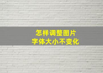 怎样调整图片字体大小不变化