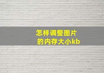 怎样调整图片的内存大小kb