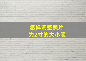 怎样调整照片为2寸的大小呢