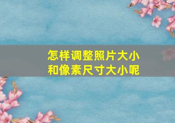 怎样调整照片大小和像素尺寸大小呢