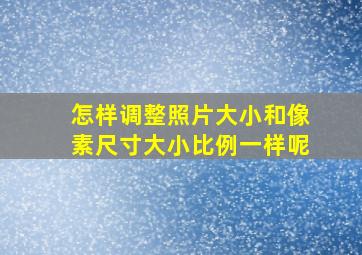 怎样调整照片大小和像素尺寸大小比例一样呢