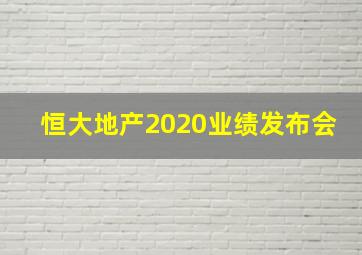 恒大地产2020业绩发布会