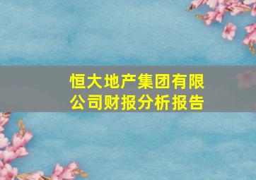 恒大地产集团有限公司财报分析报告