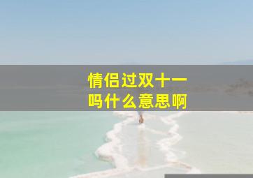 情侣过双十一吗什么意思啊