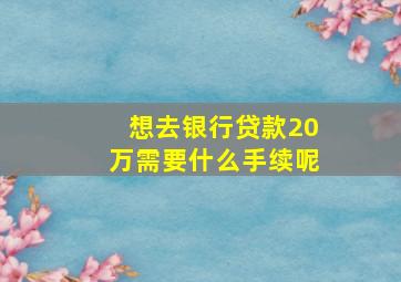 想去银行贷款20万需要什么手续呢