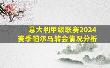 意大利甲级联赛2024赛季帕尔马转会情况分析