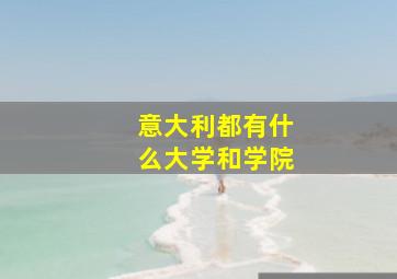 意大利都有什么大学和学院