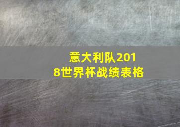 意大利队2018世界杯战绩表格