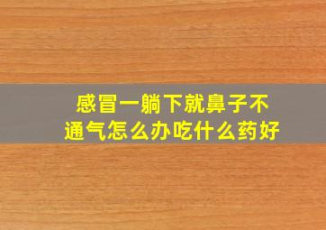 感冒一躺下就鼻子不通气怎么办吃什么药好