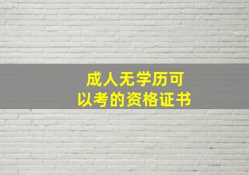 成人无学历可以考的资格证书