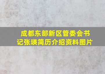 成都东部新区管委会书记张瑛简历介绍资料图片