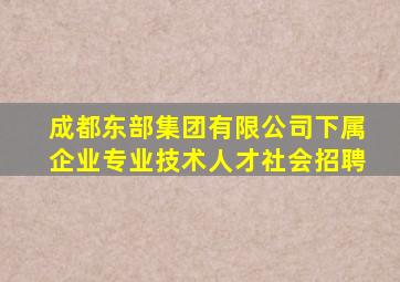 成都东部集团有限公司下属企业专业技术人才社会招聘