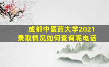 成都中医药大学2021录取情况如何查询呢电话