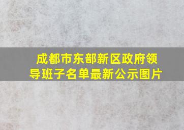 成都市东部新区政府领导班子名单最新公示图片