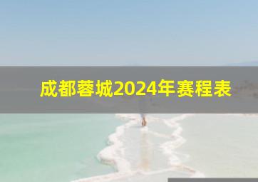 成都蓉城2024年赛程表