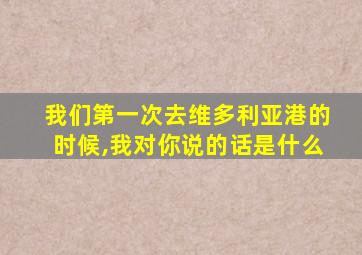 我们第一次去维多利亚港的时候,我对你说的话是什么