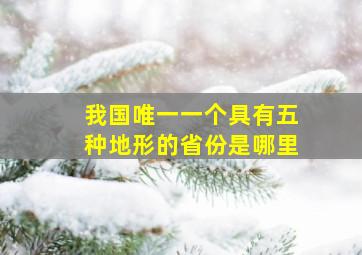 我国唯一一个具有五种地形的省份是哪里