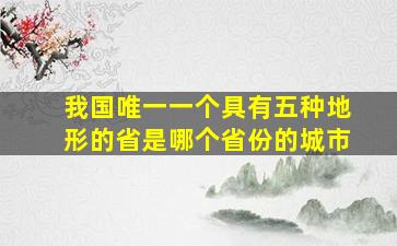 我国唯一一个具有五种地形的省是哪个省份的城市