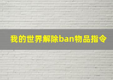 我的世界解除ban物品指令