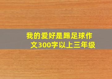 我的爱好是踢足球作文300字以上三年级