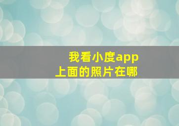 我看小度app上面的照片在哪