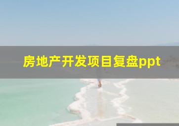 房地产开发项目复盘ppt