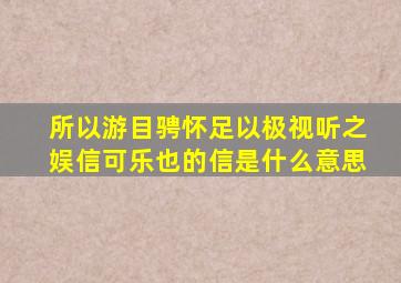 所以游目骋怀足以极视听之娱信可乐也的信是什么意思