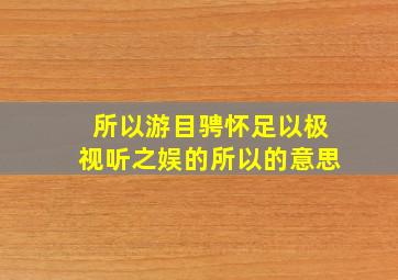 所以游目骋怀足以极视听之娱的所以的意思