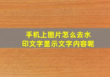 手机上图片怎么去水印文字显示文字内容呢