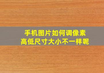 手机图片如何调像素高低尺寸大小不一样呢