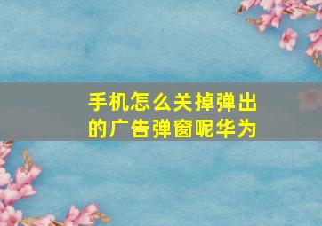 手机怎么关掉弹出的广告弹窗呢华为