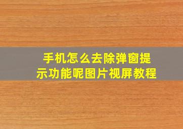 手机怎么去除弹窗提示功能呢图片视屏教程