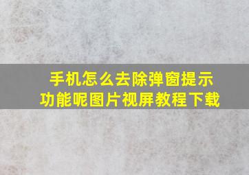 手机怎么去除弹窗提示功能呢图片视屏教程下载