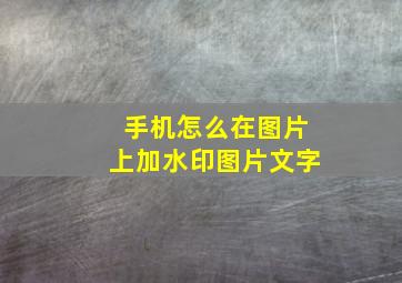 手机怎么在图片上加水印图片文字