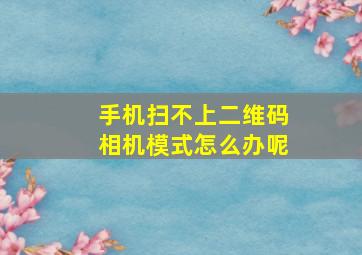 手机扫不上二维码相机模式怎么办呢