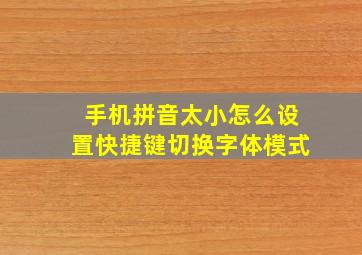 手机拼音太小怎么设置快捷键切换字体模式