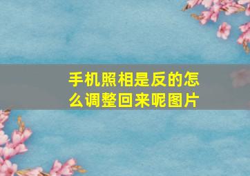 手机照相是反的怎么调整回来呢图片